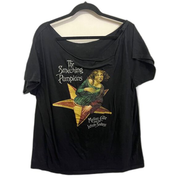 Vintage Smashing Pumpkins Mellon Collie Black T Shirt Tee Top Women's Size Large - Picture 1 of 6